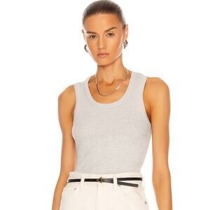 Agolde Poppy Ribbed Tank Top Brushed Grey Heather Size Medium